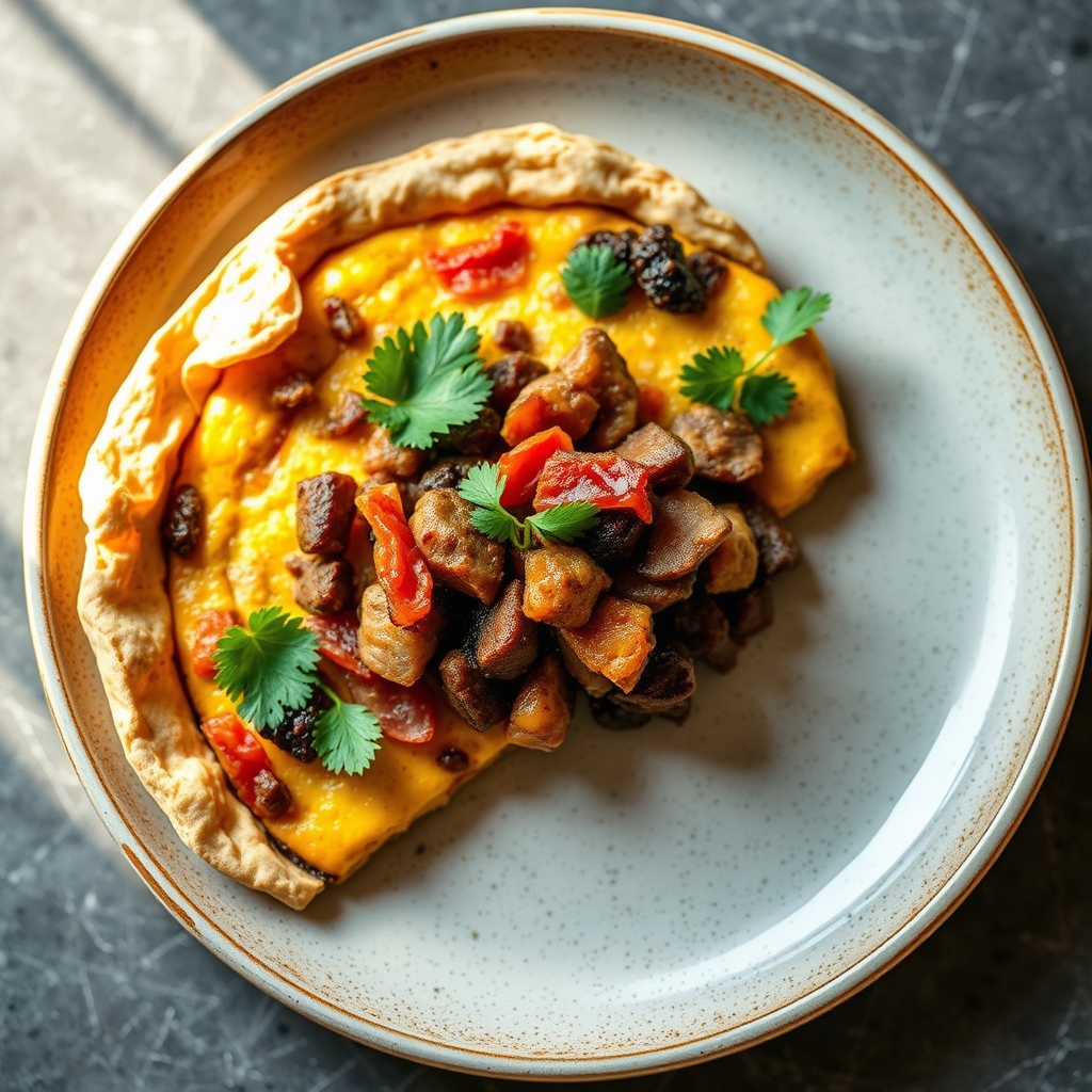 Tibs-Style Beef and Bacon Frittata with Injera Crust
